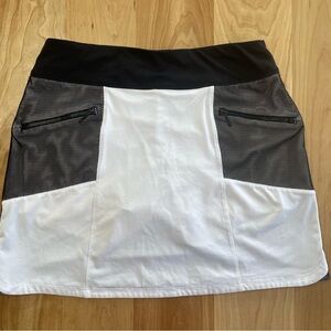 GG Blue Luxe Sport Womens Skirt Skort Size M Black White Pockets Pull on Stretch